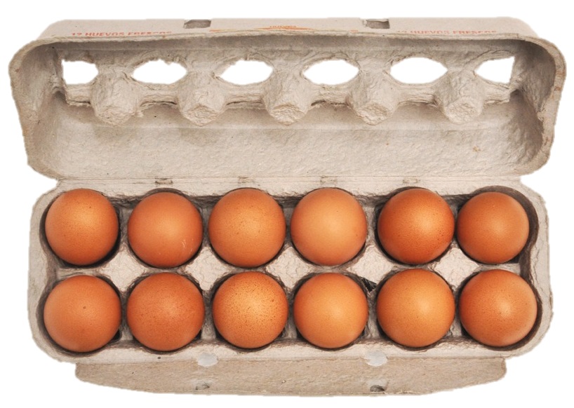 HUEVOS X CAJA DE 12 CARTONES