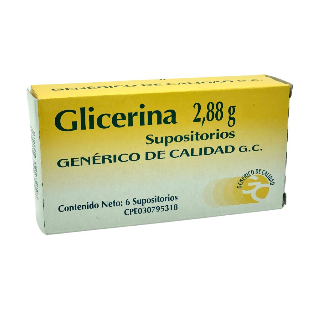 GLICERINA 2,88G X 6 SUPOSITORIOS GENERICO CALIDAD