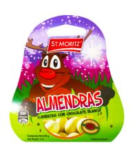 GRAGEA CHOCO BLANCO ST MORITZ 85GR ALMENDRA NAVIDAD