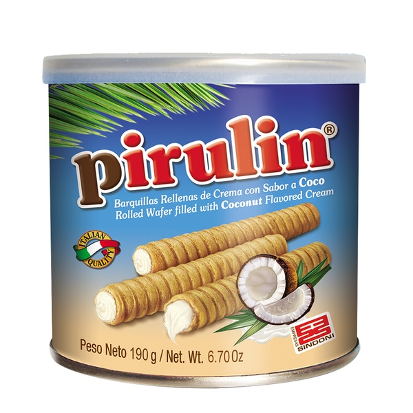 BARQUILLA PIRULIN 190GR COCO LATA