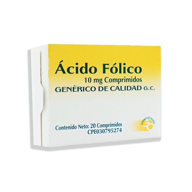 ACIDO FOLICO 10MG X 20COMP VARGAS