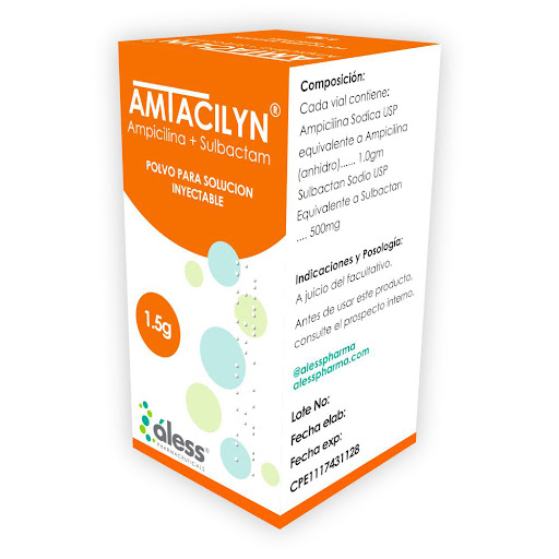 AMTACILYN 1,5G X 1AMP POLVO SOL INYEC AMPICI SULBAC ALESS
