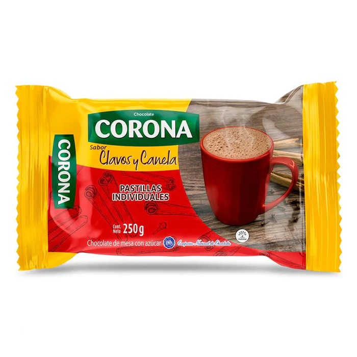 CHOCOLATE CORONA 250GR CLAVO Y CANELA