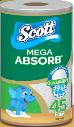 TOALLIN SCOTT X 45HOJAS  MEGA ABSORB