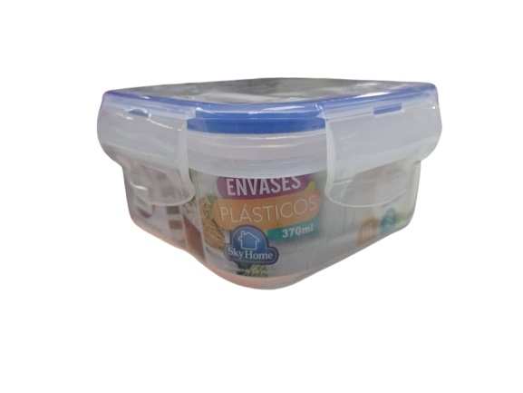 ENVASE  PLASTICO SKY HOME   370 ML CUADR