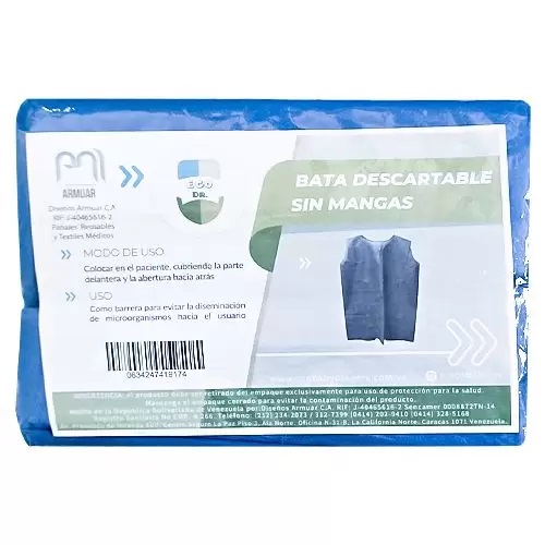 BATA DESCARTABLE SIN MANGAS ARMUAR 40GR