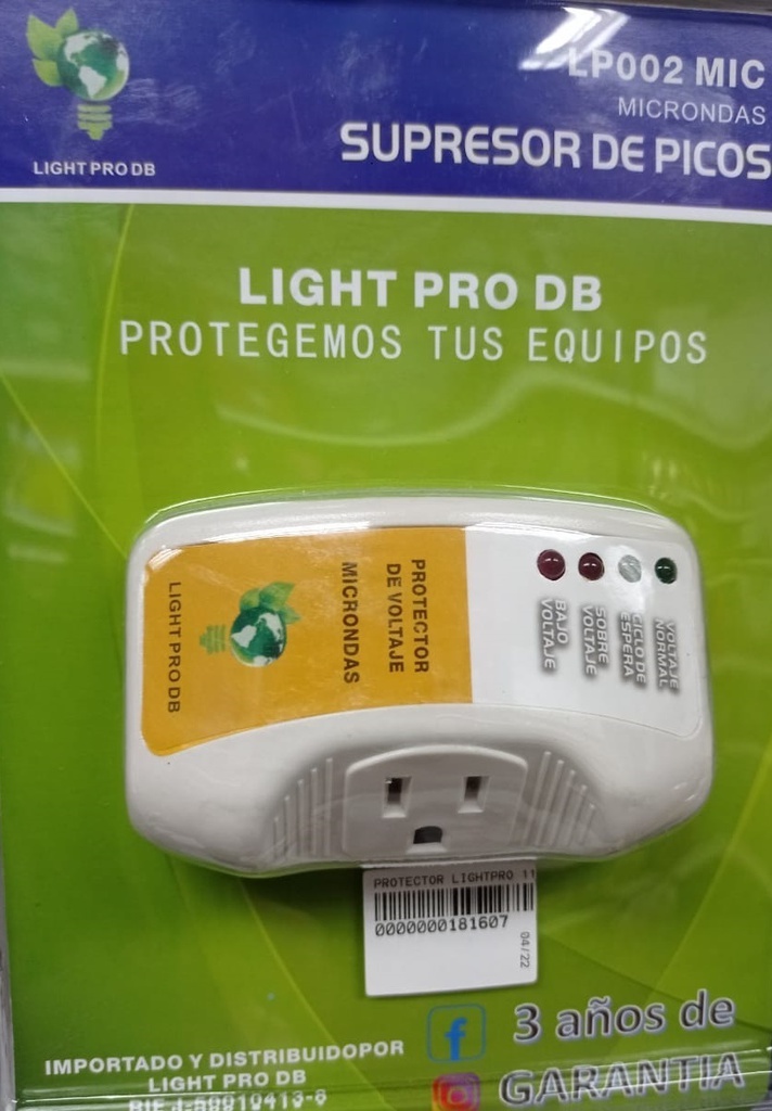 PROTECTOR LIGHTPRO 110V 1TOMA MICROONDAS