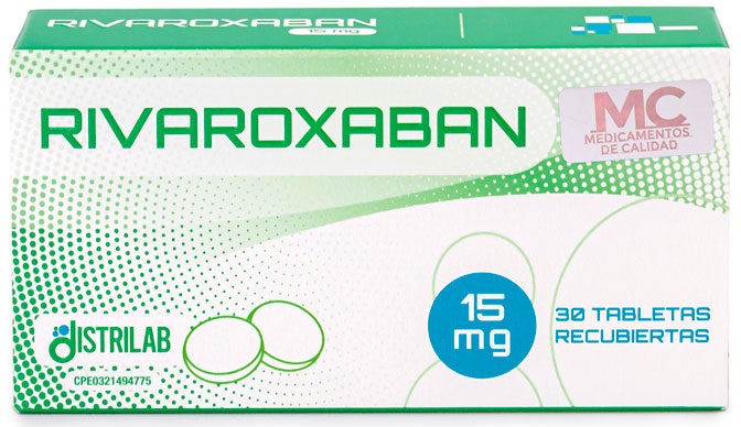 RIVAROXABAN 15MG X 30 TABLETAS DISTRILAB