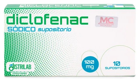 DICLOFENAC SODICO 100MGX10SUP DISTRILAB