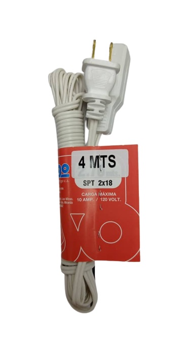EXTENSION ARRIGO 2X18AWG 4.00 MT BLANCA