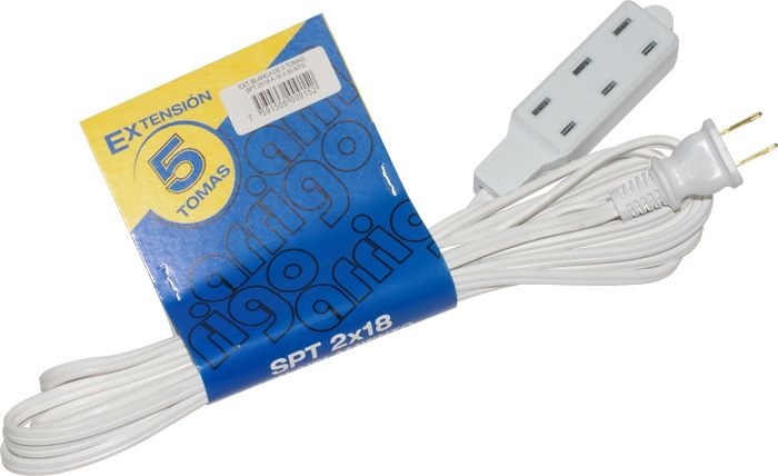 EXTENSION ARRIGO 2X18AWG 6.00 MT BLANCA