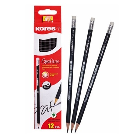 LAPIZ DE GRAFITO KORES 12UND GRADUADOS