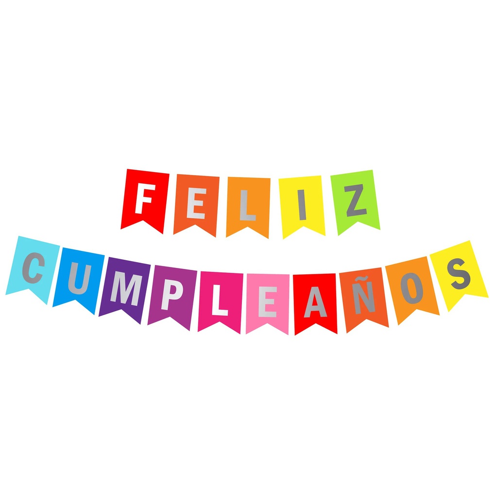 BANNER DE FELIZ CUMPLEAÑOS COLOR SURTIDO