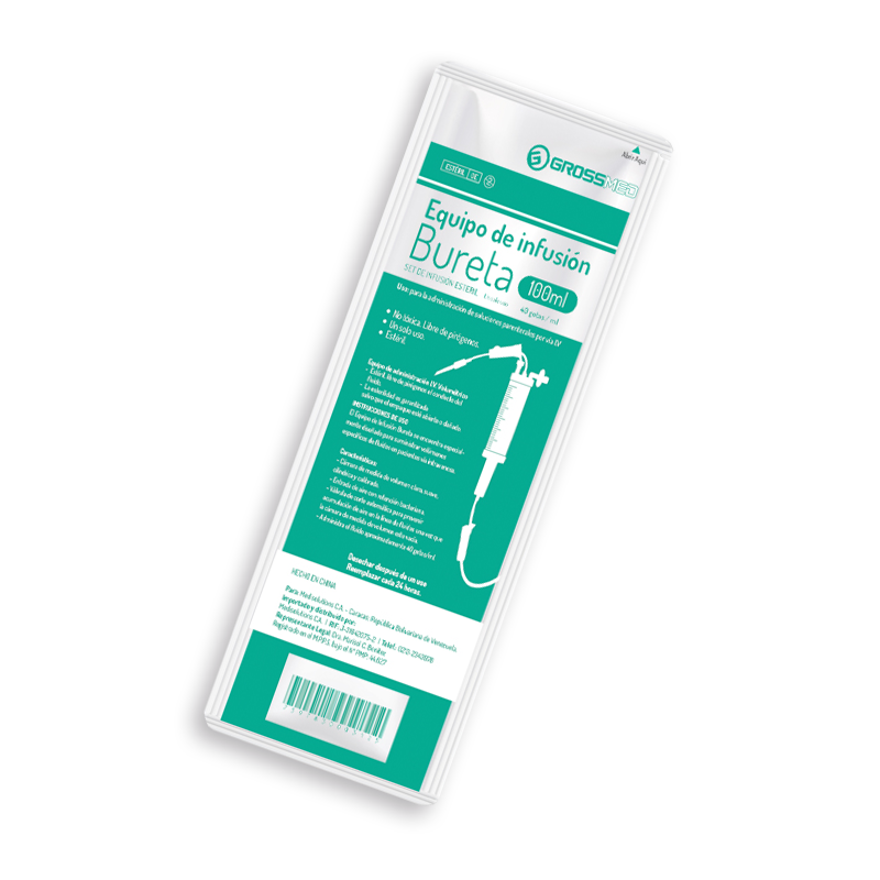 BURETA 100ML 40GTS EQUIPO INFUS GROSSMED