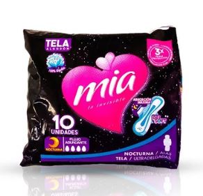 TOALLA SANIT MIA 10UND TELA ULT NOCT