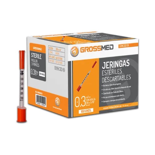 JERINGA 0,3ML 31G X 5/16&quot; 8MM GROSSMED