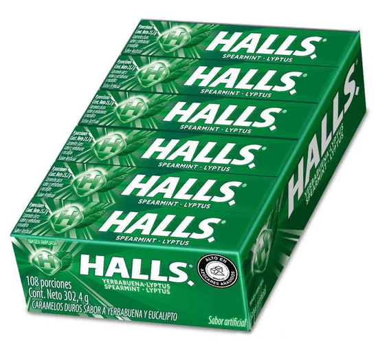 CARAMELOS HALLS YERBABUENA 12UND