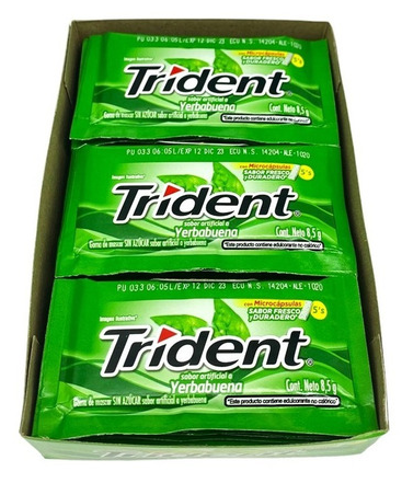 CHICLETS TRIDENT X 18UND YERBABUENA