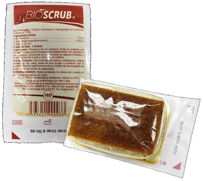 CEPILLO QUIRURGICO SOLUC IODADA BIOSCRUB X 1UND HDM MEDICAL
