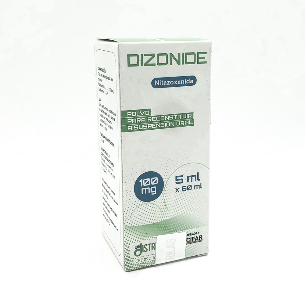 DIZONIDE NITAZOXANIDA SUSP ORAL 100MG / 5ML X 60ML DISTRILAB