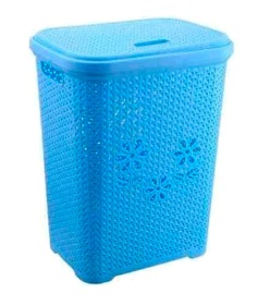 CESTA DE ROPA RATAN AZUL ALFA HOGAR