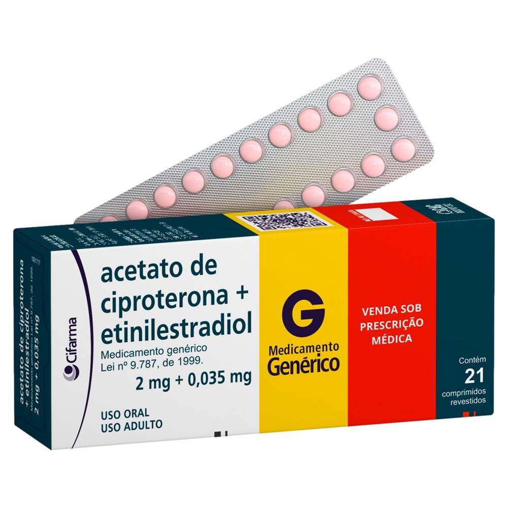 ACETATO CIPROTERONA + ETILI 2MG 0,035MG X 21COMP CIFARMA