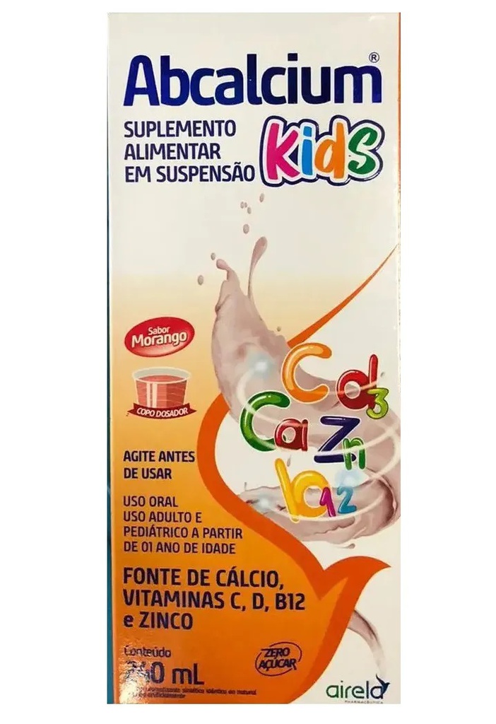 ABCALCIUM KIDS C-D3-ZN-B12 S/MORANGO 240ML AIRELA