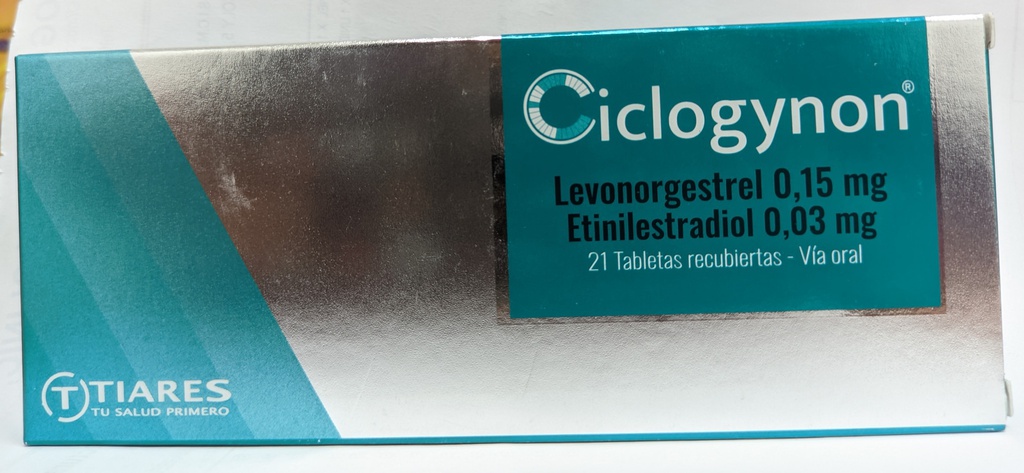 CICLOGYNON 0,15MG 0,03MG X 21TAB TIARES