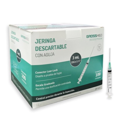 JERINGA 3ML X 21G 1 1/2 GROSSMED