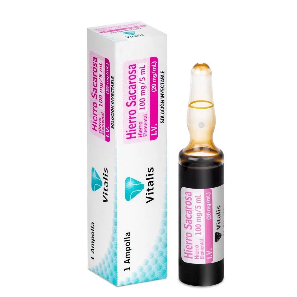 HIERRO SACAROSA 100MG/5ML X 1AMP IV VITALIS