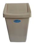 PAPELERA ELEGANCE MEDIANA C/TAPA C/BEIGE