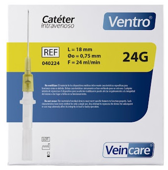 JELCO 24G X 1UND CATETER VENTRO I.V VEINCARE