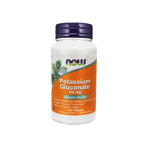POTASSIUM GLUCONATE 99MG X 100 TABLETAS NOW