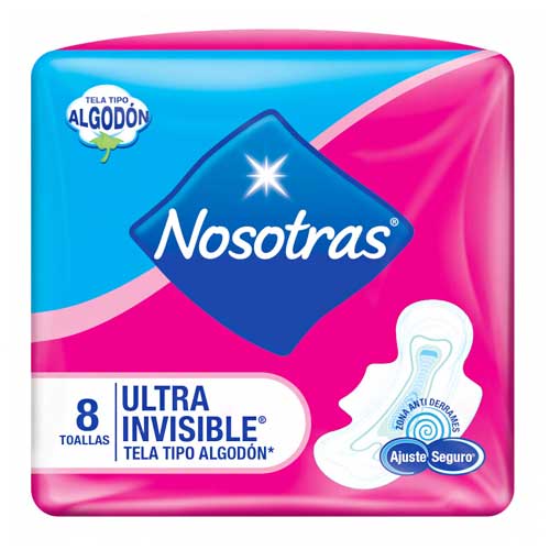 TOALLA SANIT NOSOTRAS 8UND TELA ULTRAINVISIBLE