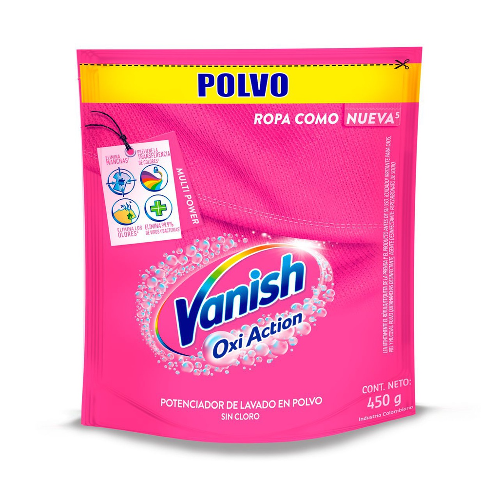 QUITAMANCHAS VANISH 450GR ROSA DP POLVO