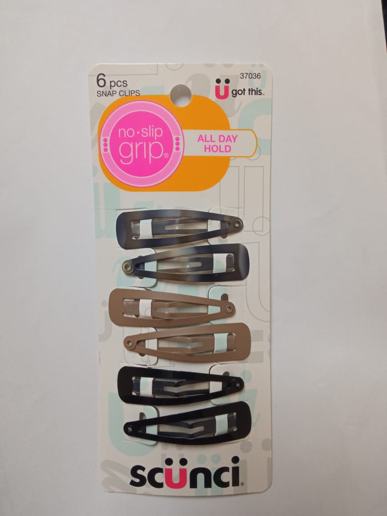 GANCHOS SCUNCI PARA CABELLO 6PZA SNAP CLIPS