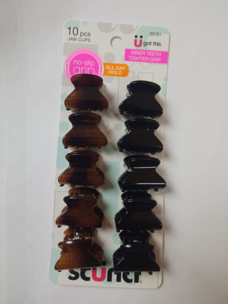 MINI PINZAS SCUNCI 10UND NEGRA-MARRON