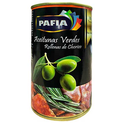 ACEITUNAS PAFIA 350GR VERDES CON CHORIZO