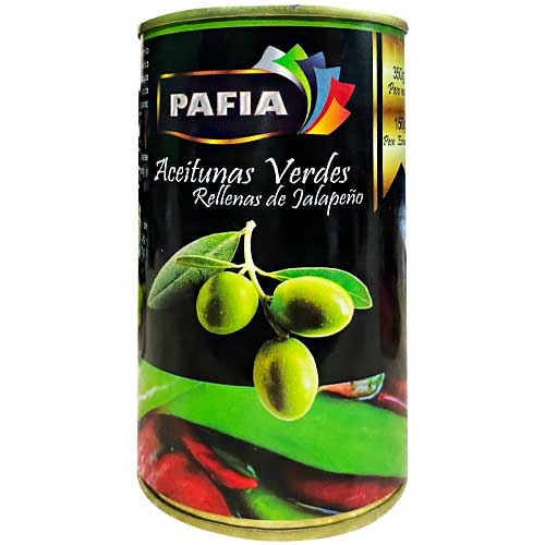 ACEITUNAS PAFIA 350GR VERDES CON JALAPEÑO