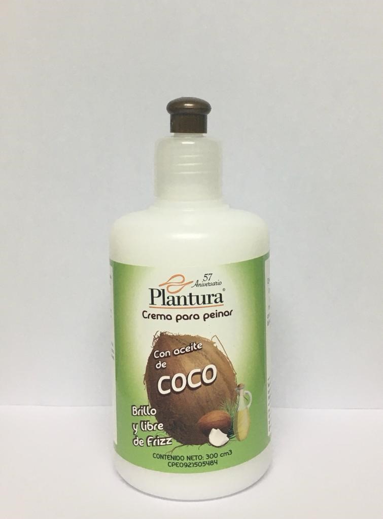 CREMA DE PEINAR PLANTURA 300ML CON ACEITE DE COCO