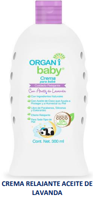 CREMA ORGANI BABY 300ML CUIDADO RELAJANTE