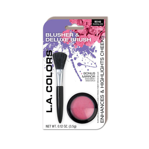 RUBOR LA COLORS BLUSHING PINK CON BROCHA CBC142