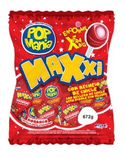 CHUPETAS POP MANIA 48UND MAXXI FRESA