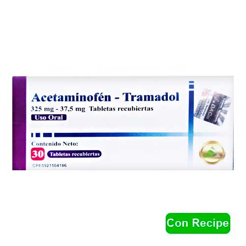 ACETAMINOFEN TRAMADOL 325MG 37,5MG X 30TABL DAC55