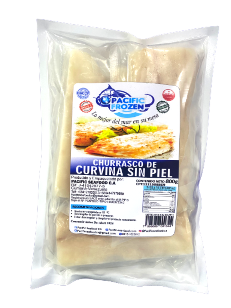 CHURRASCO DE CURVINA PACIFIC FROZEN 800GR SIN PIEL