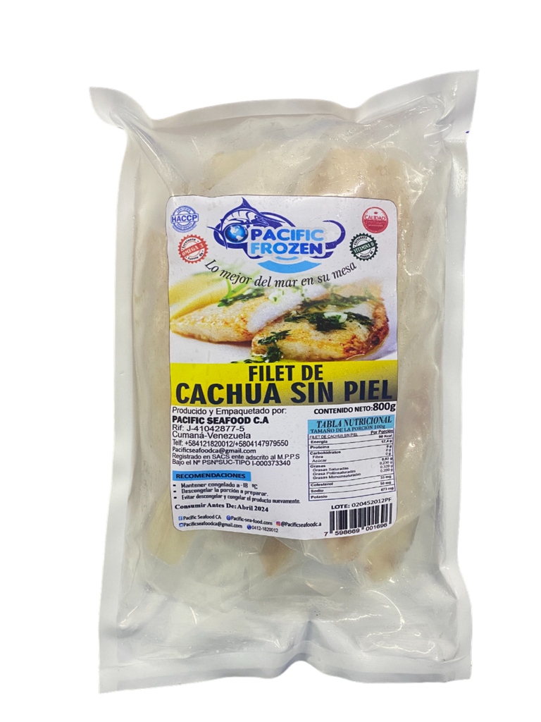 FILET DE CACHUA PACIFIC FROZEN 800GR SIN PIEL