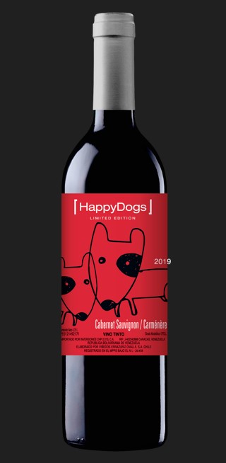 VINO HAPPY DOGS 0,75LT CABER SAUVIG-CARMEN