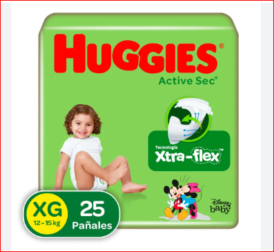 PAÑALES HUGGIES ACT SEC XG 25UND