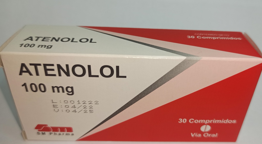 ATENOLOL 100MG X 30COMP SM PHARMA