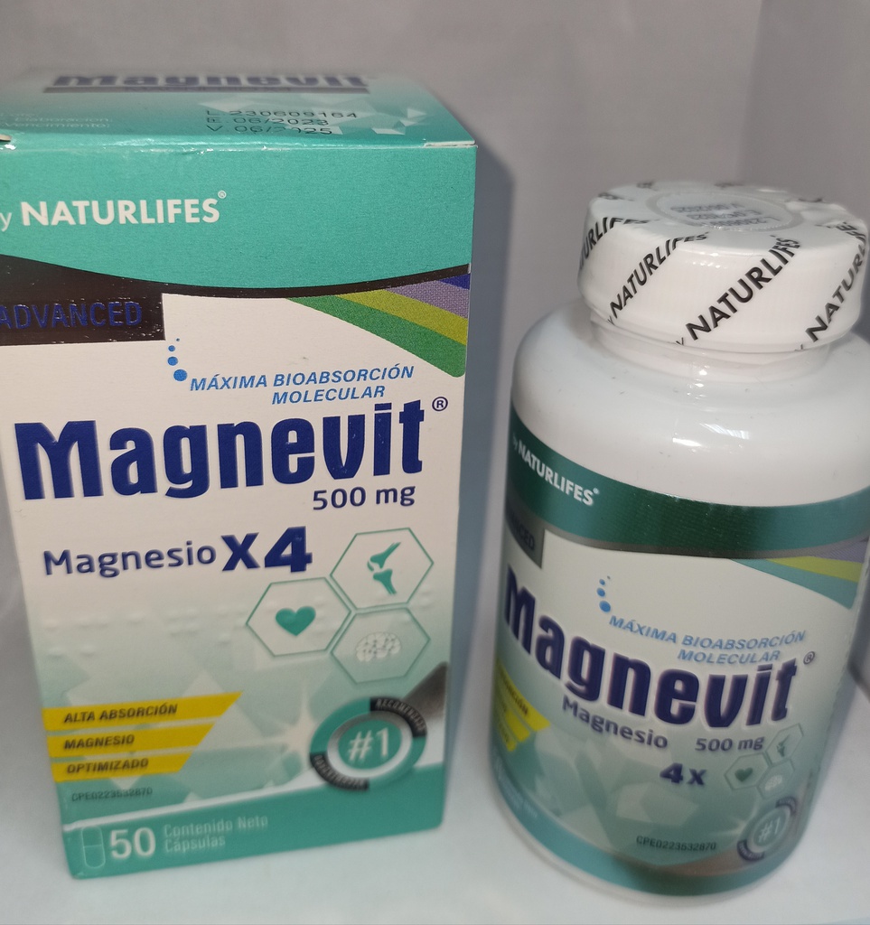 MAGNEVIT 500MG X 50CAPS MAGNESIO NATURLIFES